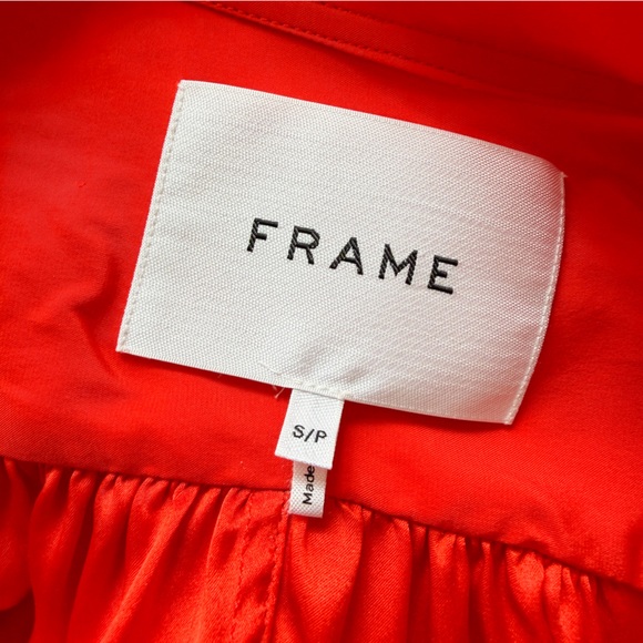 FRAME • Gillian Blouse in Red Orange - Picture 12 of 16